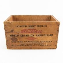 1920s Western World Champion Ammo Wooden Box