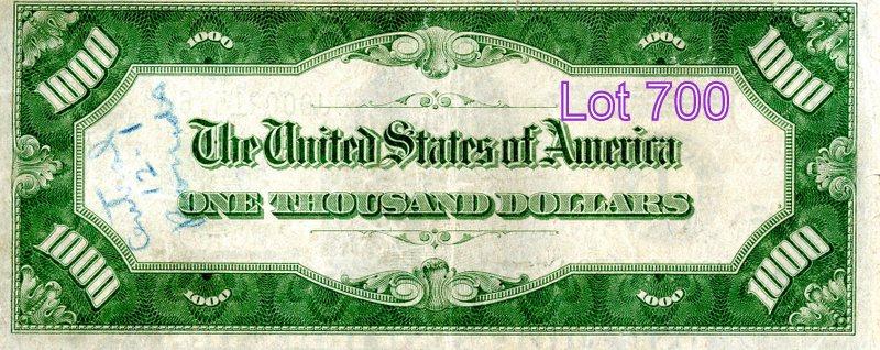 1,000 Bill, SN: J00021576A, SERIES OF 1934