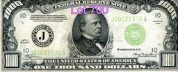 1,000 Bill, SN: J00021576A, SERIES OF 1934