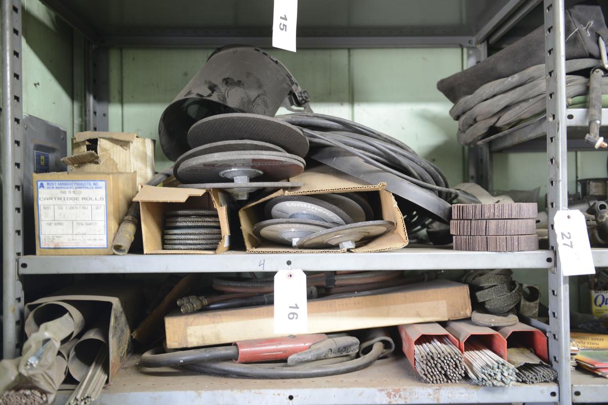 SHELF OF WELDING ROD AND SUPPLIES