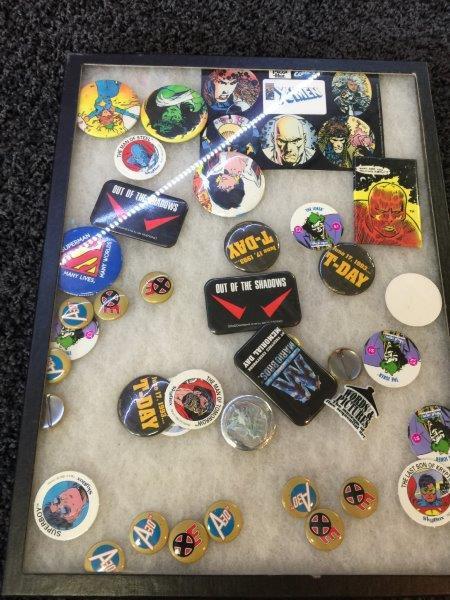 Framed Lot of DC, Marvel, And More Promo Pins