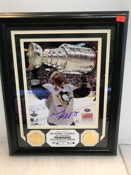 The Highland Mint Penguins 2009 Stanley Cup Autographed Photo And Coin Set Limited Numbered 9/25