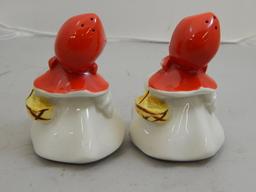 Vintage Hull Little Red Riding Hood Salt Shakers