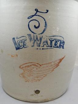 Amazing Condition Red Wing 5 Gallon Ice Water Cooler Stoneware Crock