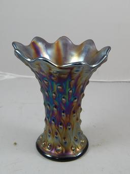 Northwood or Millersburg Carnival Glass Hobnail Vase