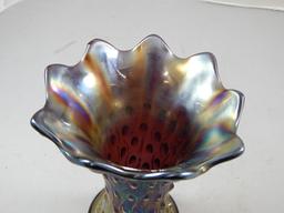 Northwood or Millersburg Carnival Glass Hobnail Vase