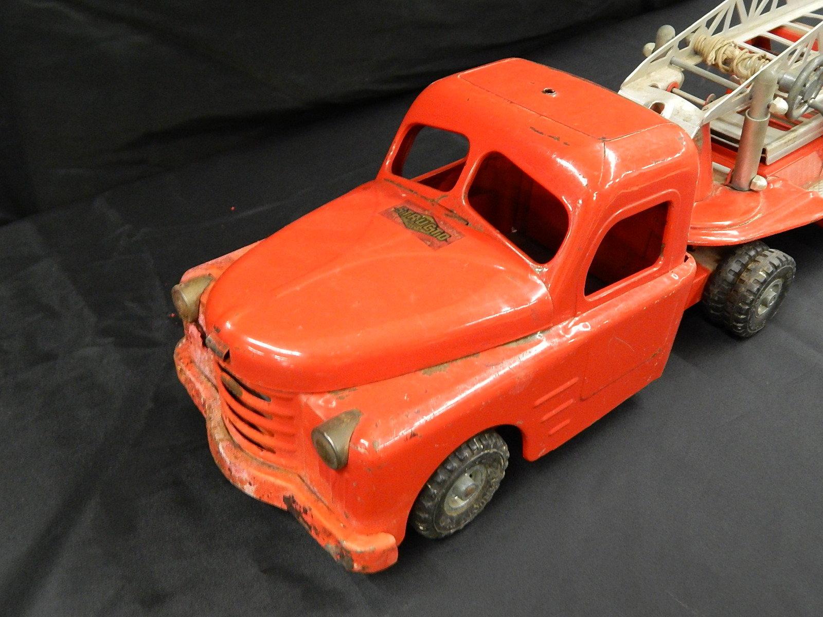 Vintage Structo Fire Engine Pressed Steel Toy Truck