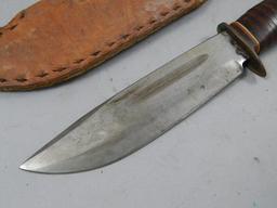 Vintage Solingen Germany Fixed Blade Fighting Knife with Sheath