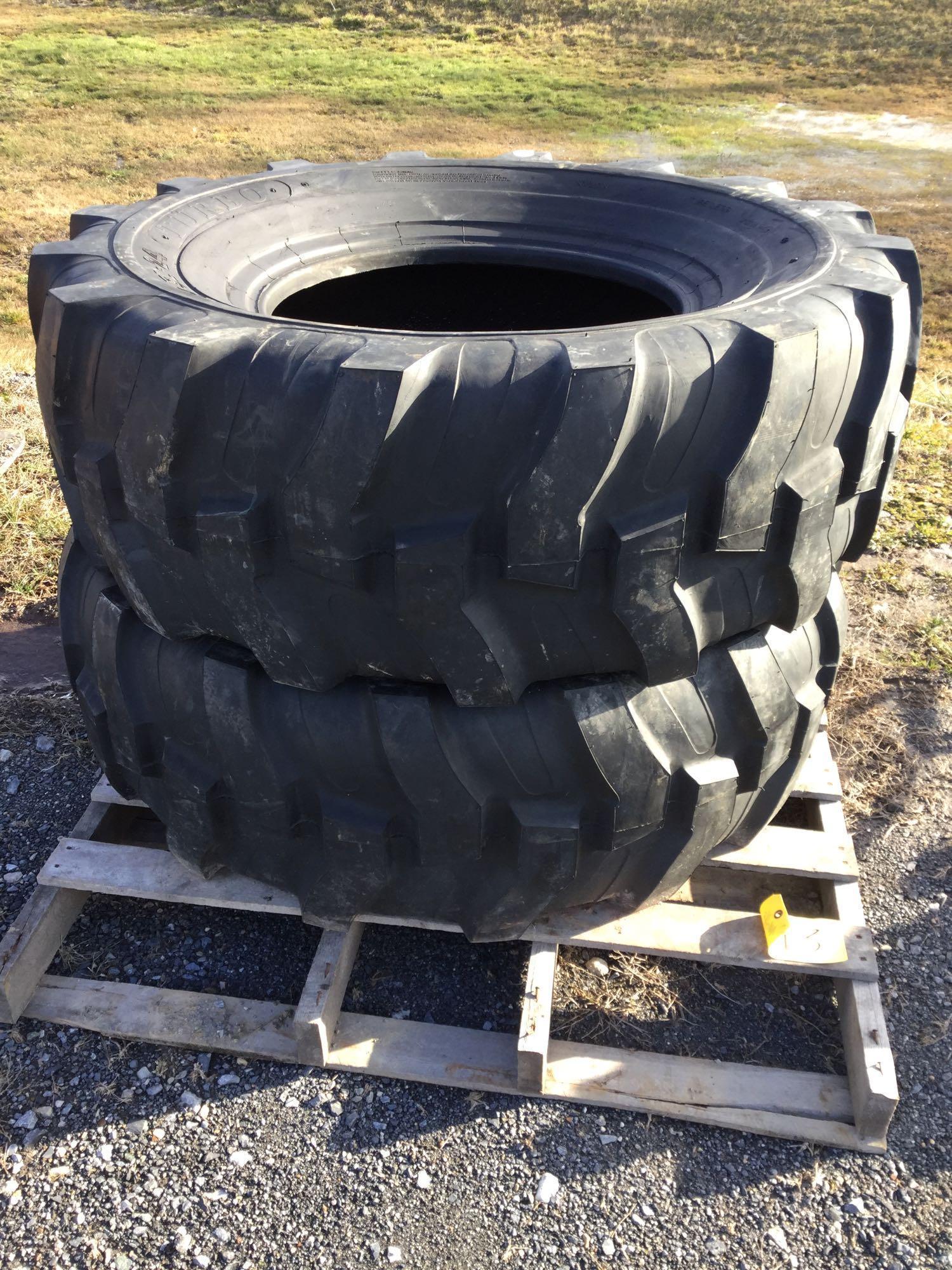 (2) New 19.5L - 24 12ply Tractor Tires