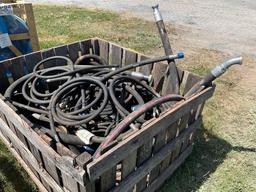 Crate of hyd hoses