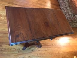 Empire Drop Leaf Side Table w/2 Dove Tailed Drawers on Casters