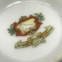 Royal Sealy Fine China Sugar Bowl & Creamer with Moss Rose Pattern