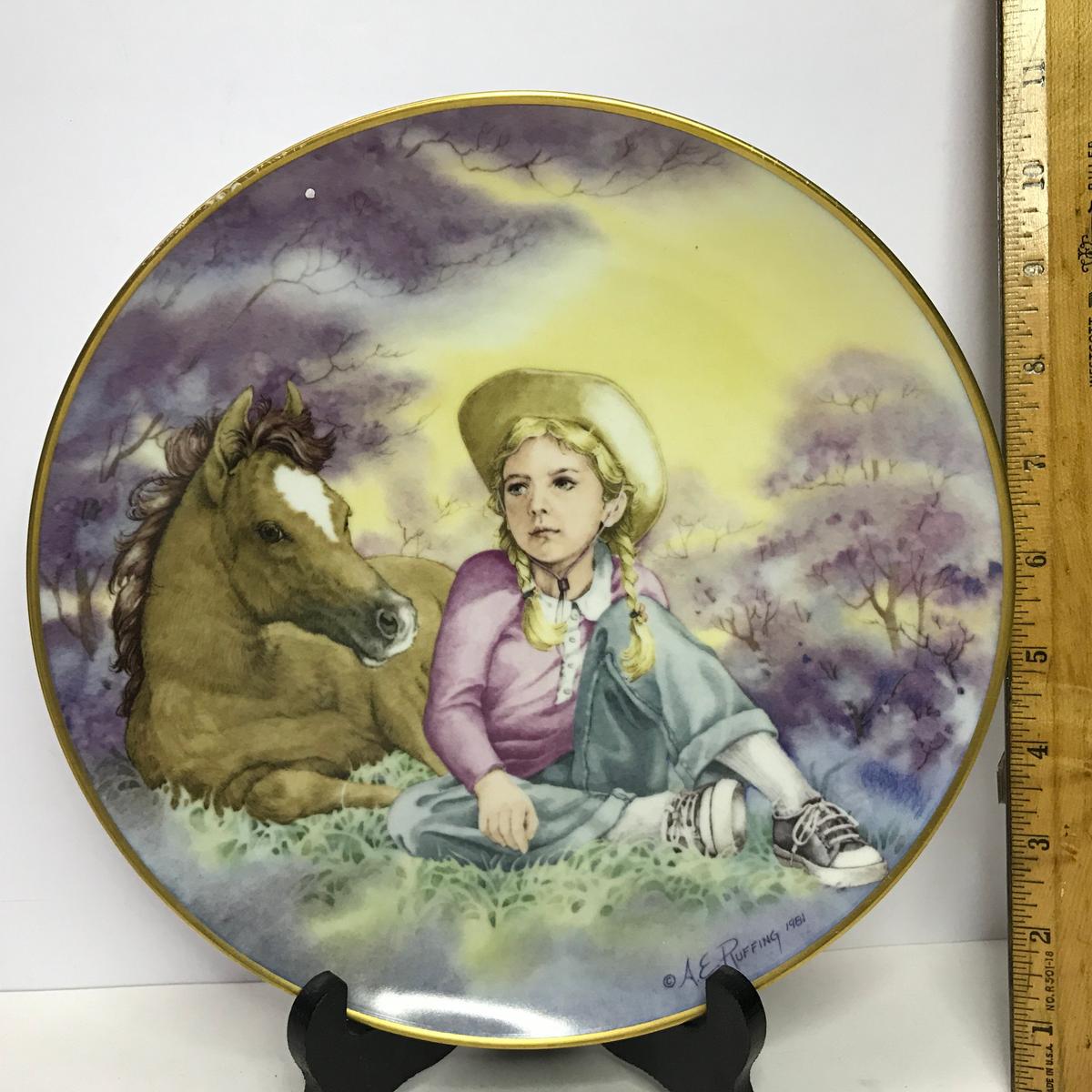 Danbury Mint "Journey of Dreams" by A.E. Ruffing "The Foal" Collector's Plate