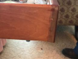 Mahogany Harp Base One Drawer Accent Table