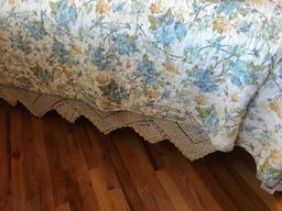 Gorgeous Vintage Canopy Bed w/Linens, Canopy top & Crocheted Dust Ruffle