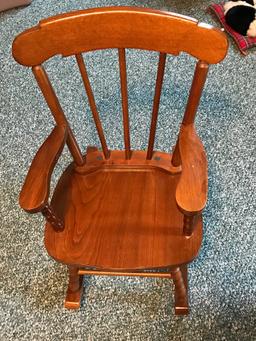Adorable Wooden Child's Rocking Chair