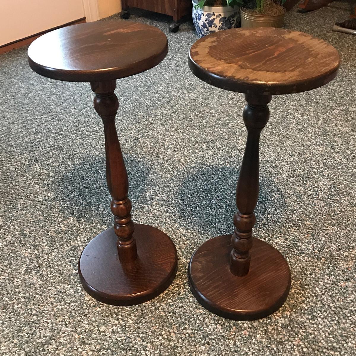 Pair of Wooden Plant Stands