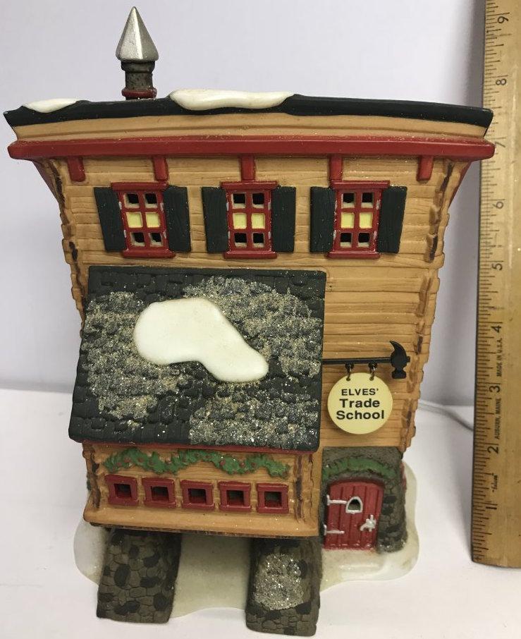 Department 56 North Pole Series "Elves Trade School" Lighted Village House