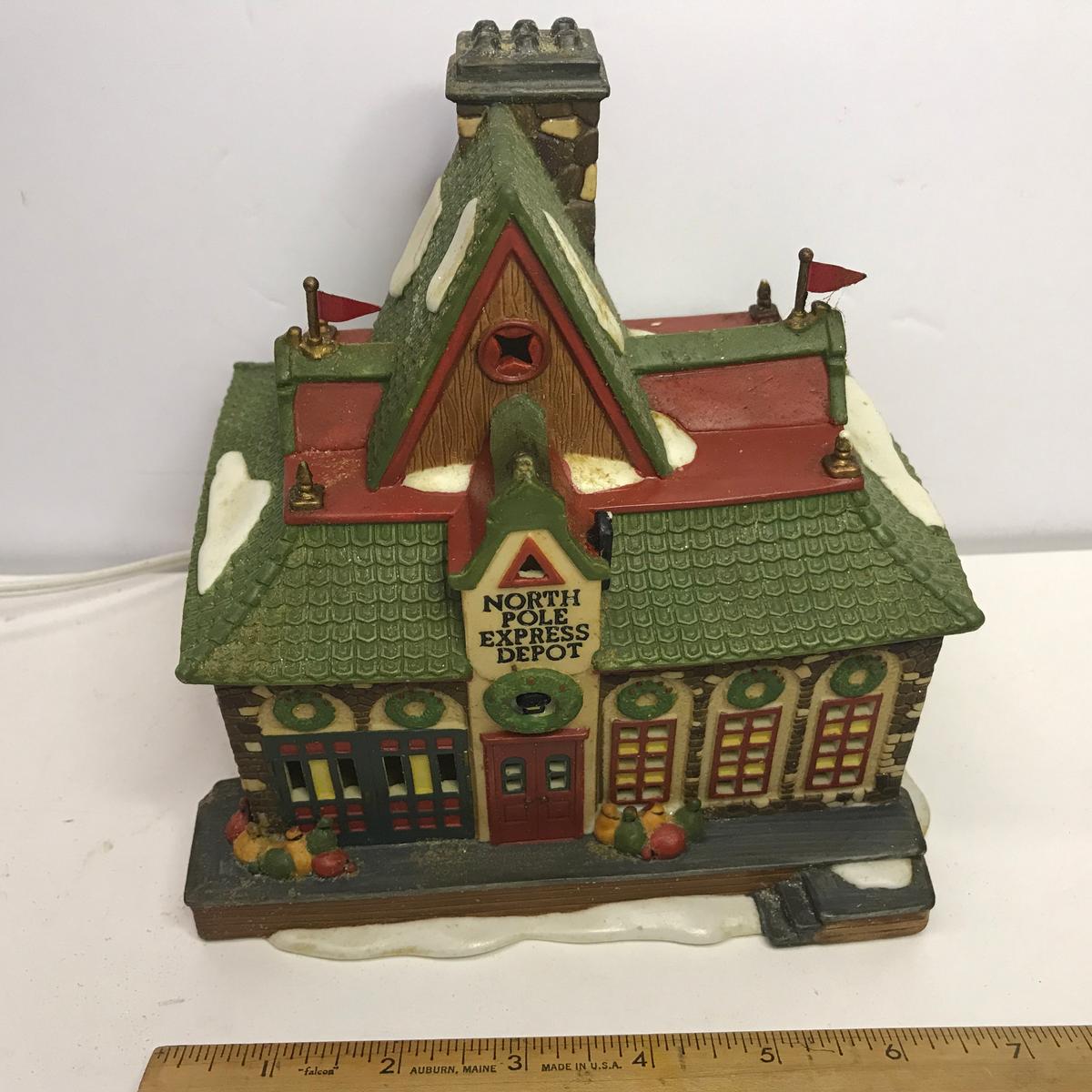 Department 56 North Pole Series "North Pole Express Depot" Lighted Village House