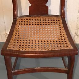 Vintage Birds Eye Maple Cane Bottom Chair