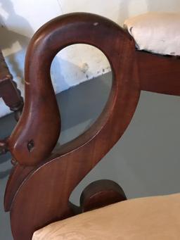 Vintage Burled Wood Gooseneck Rocker