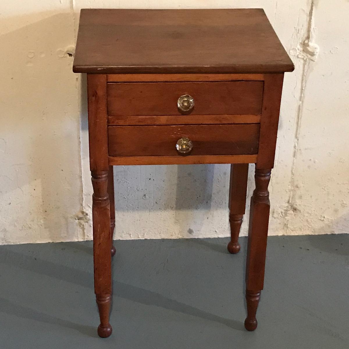 Vintage 2 Drawer Stand w/Glass Knobs