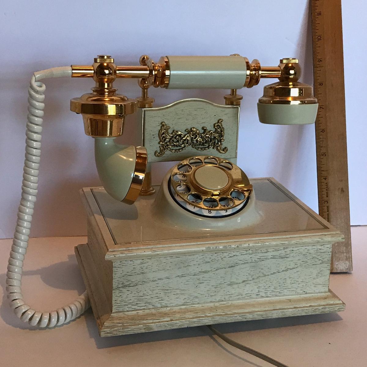 Vintage French Style Cradle Rotary Telephone