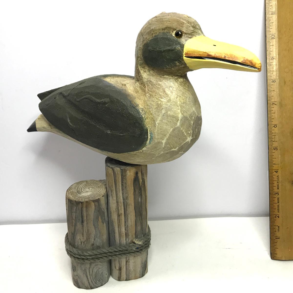 Carved Wood Seagull figurine