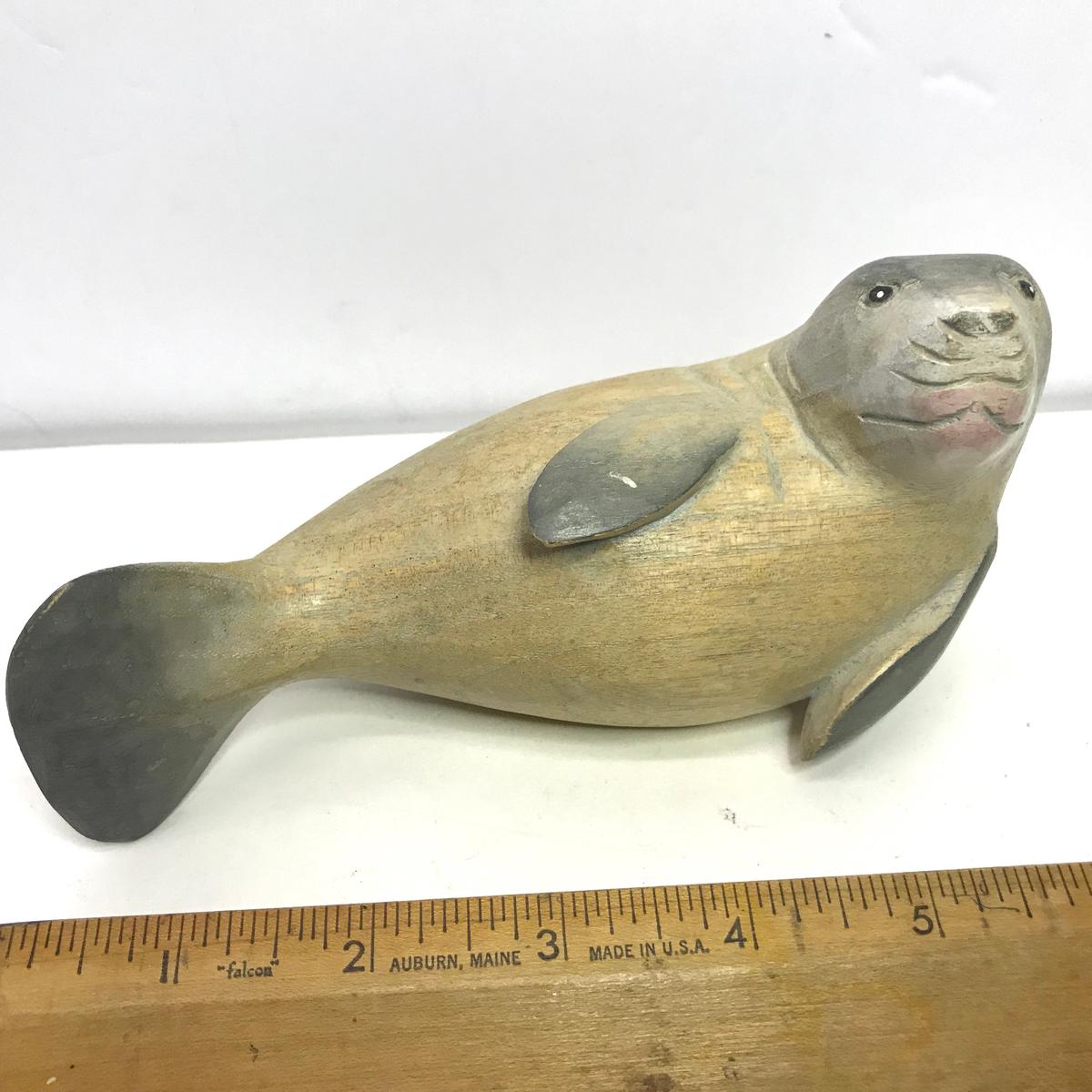 Wooden Carved Seal Figurine
