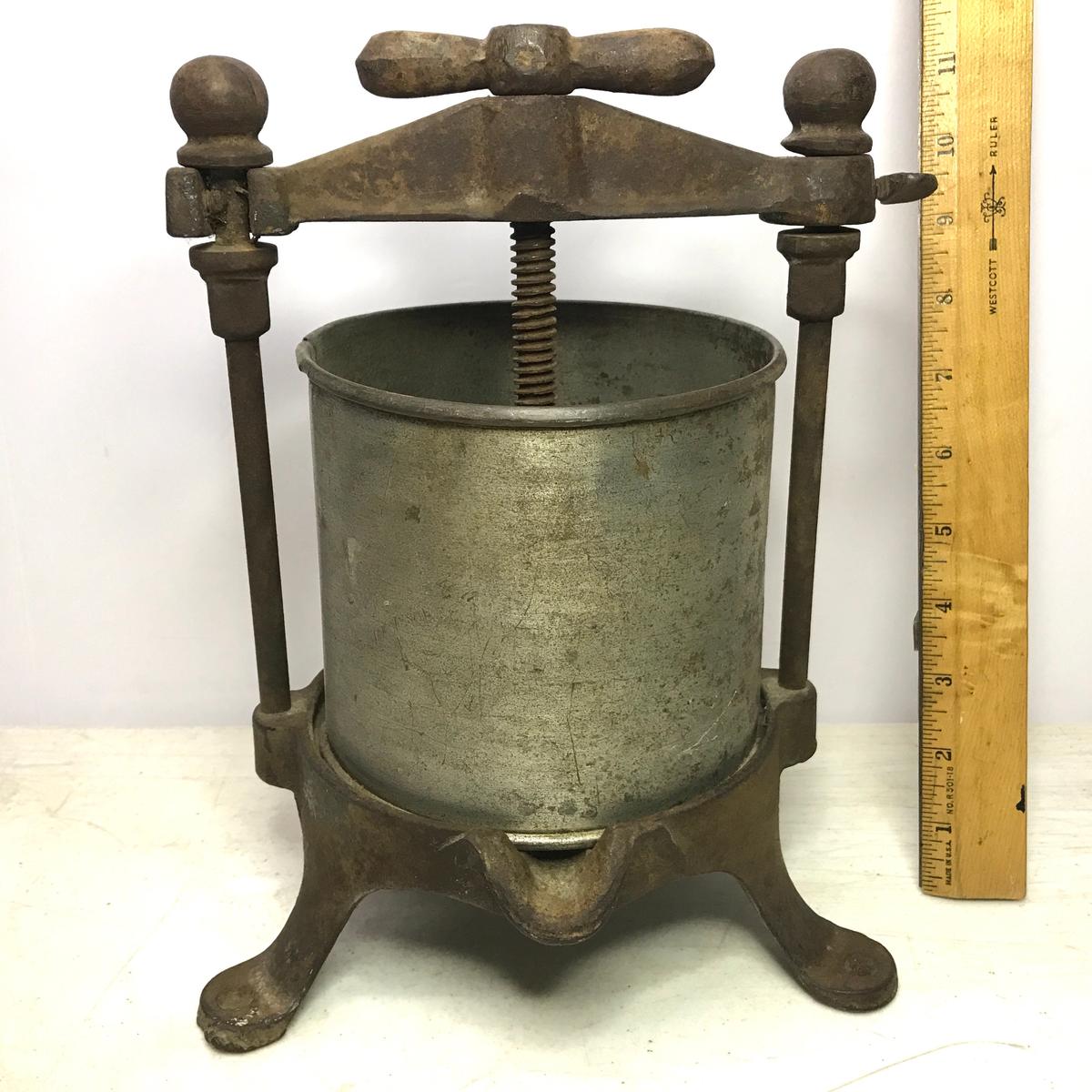 Antique Cast Iron Fruit & Lard Press