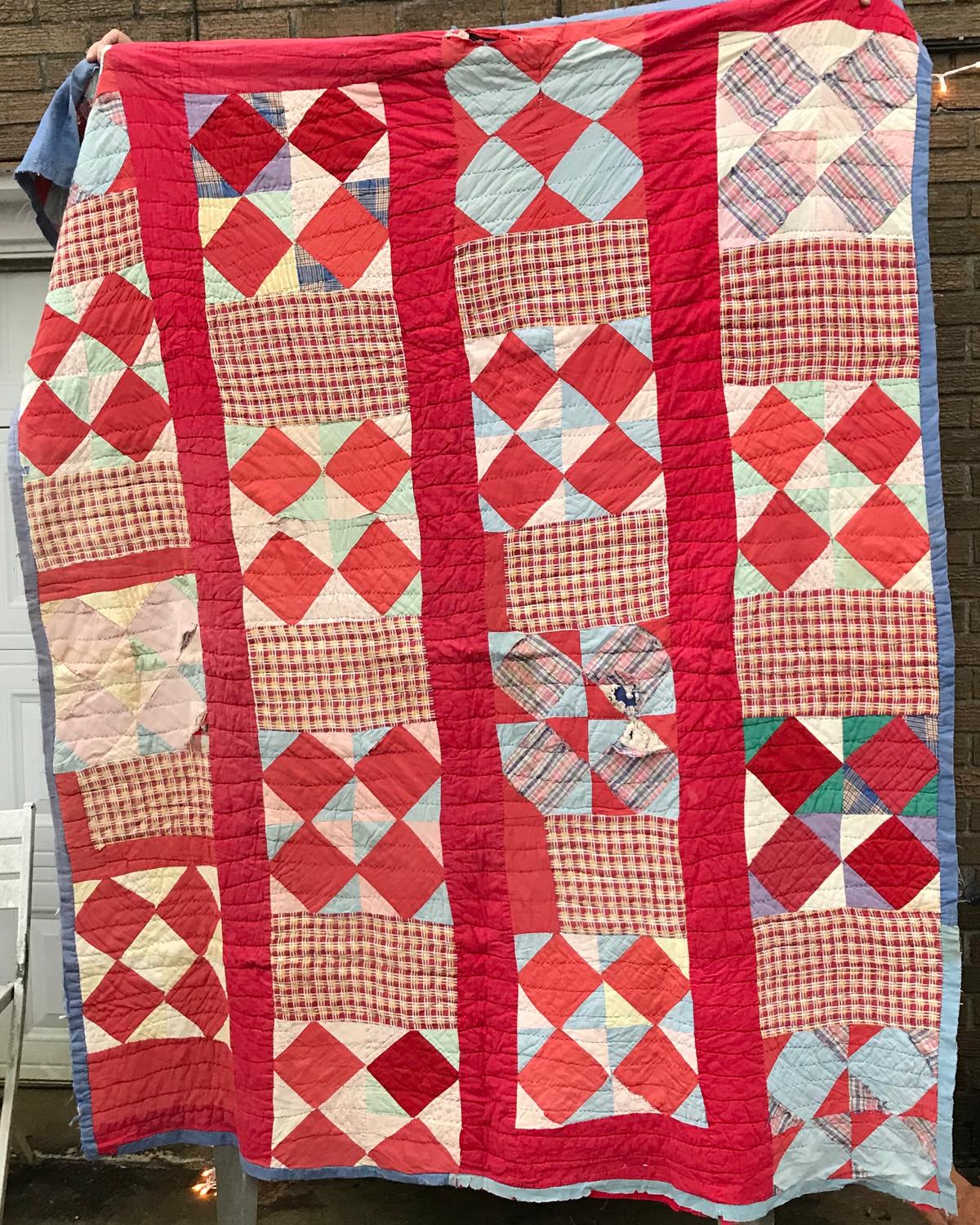 Vintage Hand Made Hand Stitched Quilt