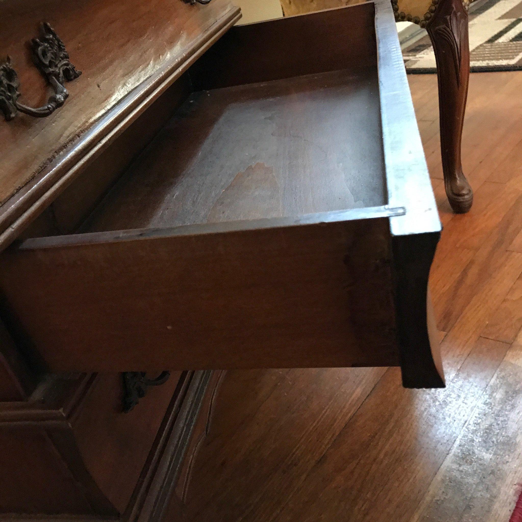 Vintage Italian Wood Stacked Book Chest w/Fliptop, 2 Drawers & Great Iron Hardware & Scrolled Feet