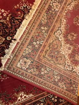 Large Room Size Oriental Style Rug w/Reds, Tans and Black