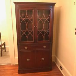 Vintage Mahogany Federal Style China Cabinet