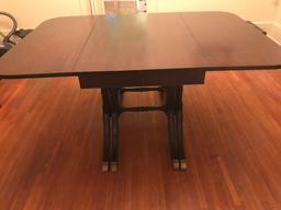 AWESOME Banquet Style Drop Leaf Mahogany Federal Style Duncan Phyfe Dining Table w/5 Leafs