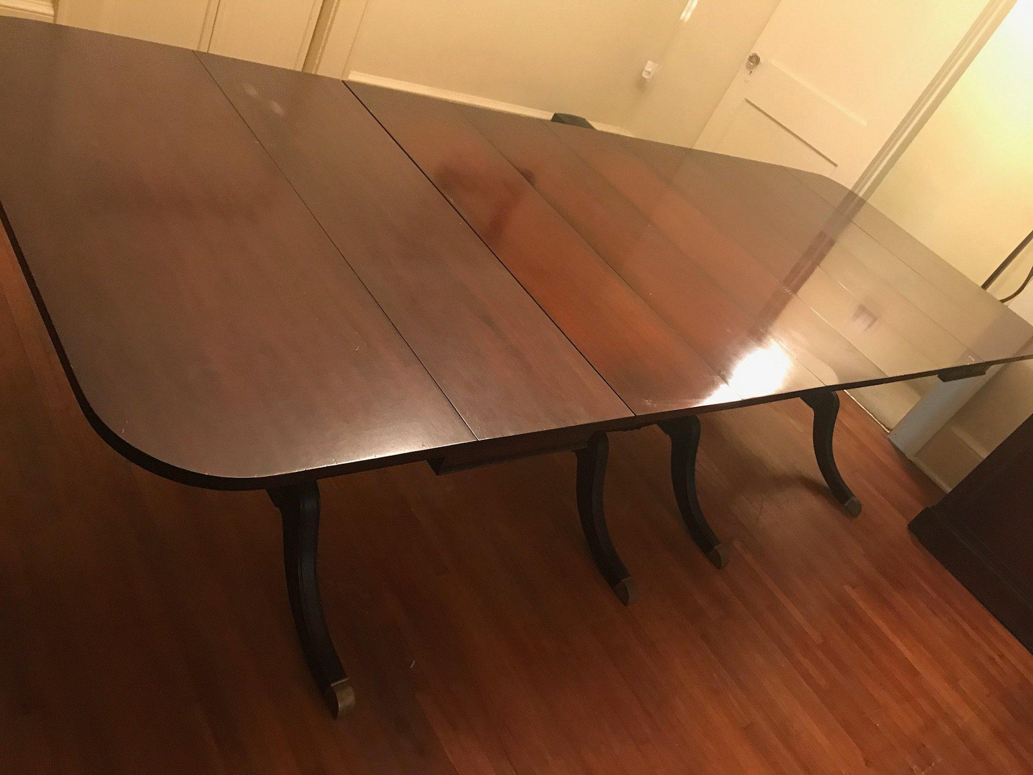 AWESOME Banquet Style Drop Leaf Mahogany Federal Style Duncan Phyfe Dining Table w/5 Leafs