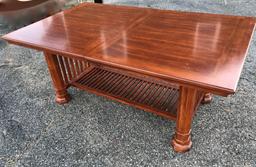 Fantastic Mission Style Slat Bottom Solid Wood Trestle Dining Table