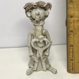 Signed Clay Barber Figurine Made in Italy