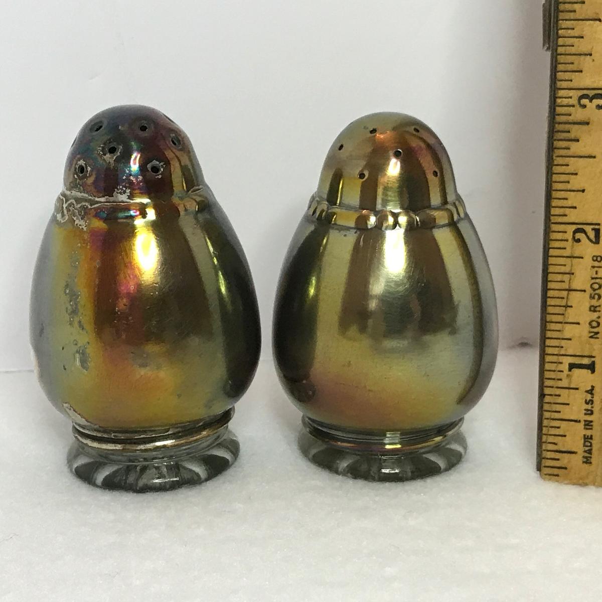 Pair of Vintage Plated Salt & Pepper Shakers