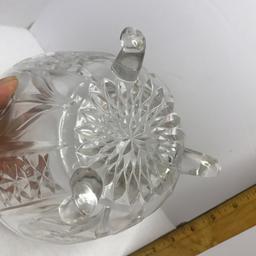 Italian Crystal Lidded & Footed Dish by Leonard Creation