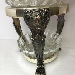 Vintage 2 Tier Server w/Lion's Head & Feet Base - Made in India
