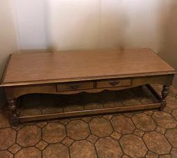 Mid-Century Modern 1 Drawer Maple Coffee Table