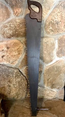 Antique Warranted Superior 2 Man Logging Saw