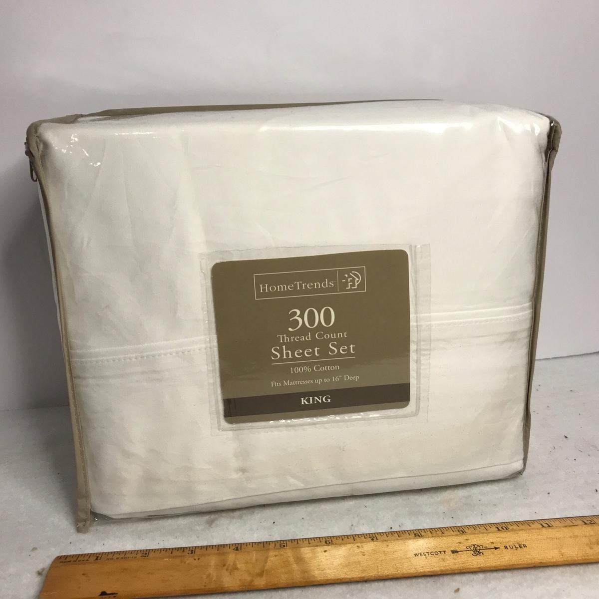 NEW Home Trends King Size 300 Thread Count Sheets Set