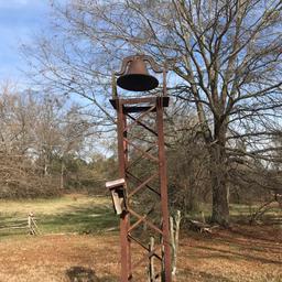 Antique Cast Iron Bell on Steel Tower