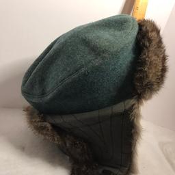 RARE ORIGINAL - WWII German Fur Lined Nazi Police Fur Cap Ushanka - Spoils of War