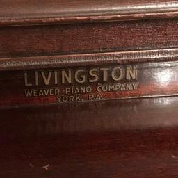 Vintage Livingston Weaver - Piano Co. Piano