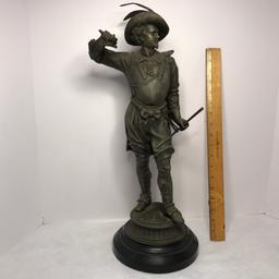 Vintage Heavy Spelter Musketeer Sculpture