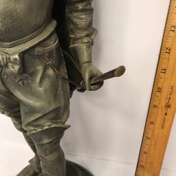 Vintage Heavy Spelter Musketeer Sculpture