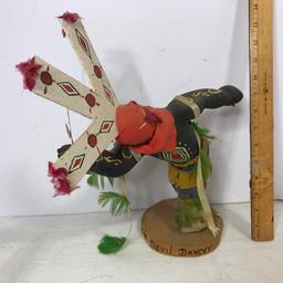 Vintage Wooden Hand Made & Carved Native American Indian Kachina Doll "Apache Devil Dancer"